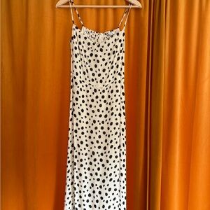 Reformation Black and White Polka Dot Midi Dress